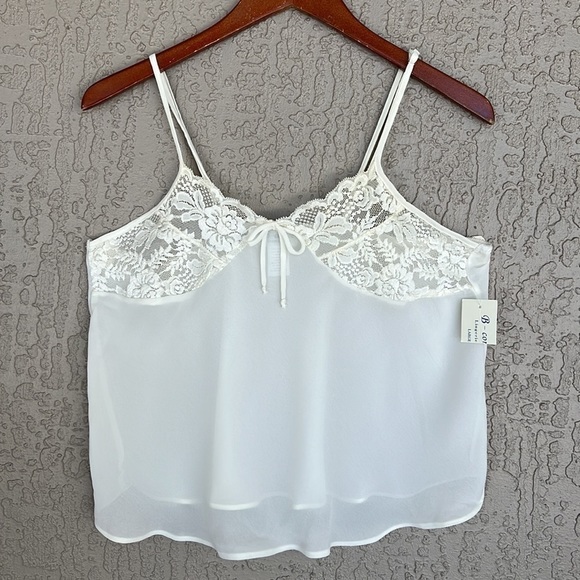 B-Comfee Lingerie Co Other - B Comfee Lingerie Co Sheer Pale Yellow Adjustable Strap Lace Cami Lingerie‎ Top